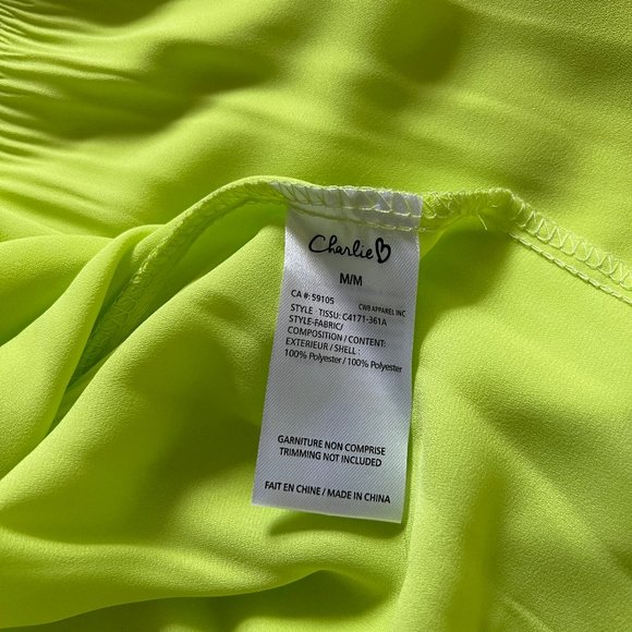 Smocked Lime Green Boho Blouse NWOT - Picture 10 of 14